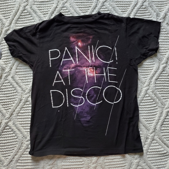 Women's Black Panic at the Disco Band Tee - Picture 1 of 4